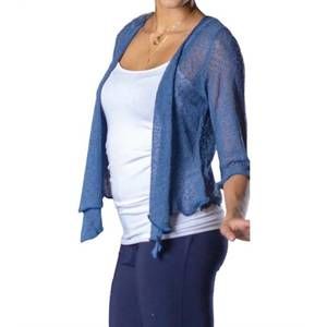 NEW PAPA FASHIONS mesh sweater cardigan in denim